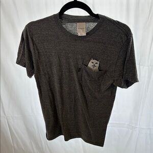 Ripndip Gray Short Sleeve Tee peekaboo middle finger cat